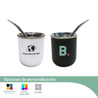 Mate Steel Mini (full Acero) con Bombilla Pala