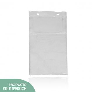 Gafete doble bolsillo PVC 180 mic. 114*222 mm - Vertical - S/Impresión