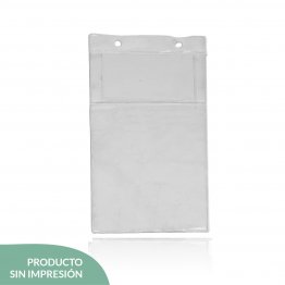 Gafete doble bolsillo PVC 180 mic. 114*222 mm - Vertical - S/Impresión